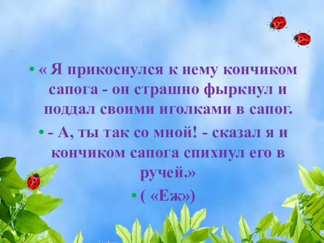 « Я прикоснулся к нему кончиком сапога - он страшно