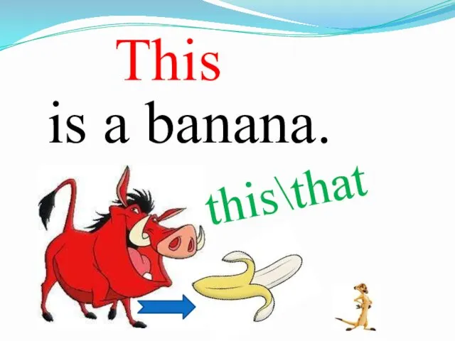 is a banana. this\that This
