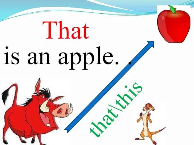 is an apple. . that\this That