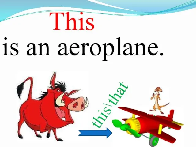 is an aeroplane. this\that This