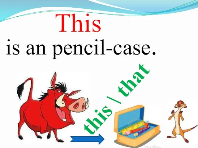is an pencil-case. this \ that This