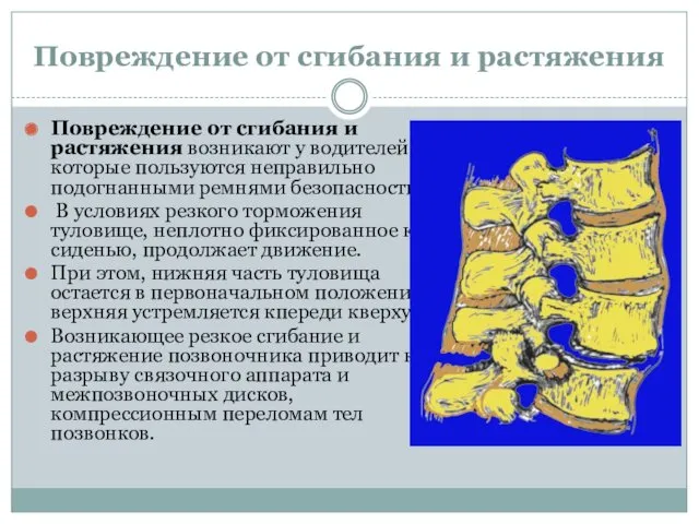 Повреждение от сгибания и растяжения Повреждение от сгибания и растяжения