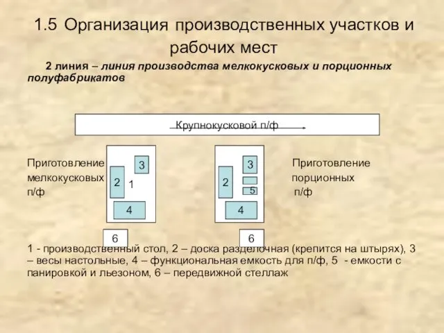 1.5 Организация производственных участков и рабочих мест 2 линия –