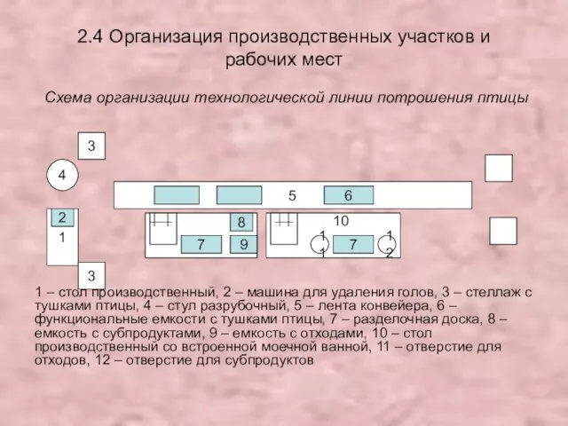 2.4 Организация производственных участков и рабочих мест Схема организации технологической