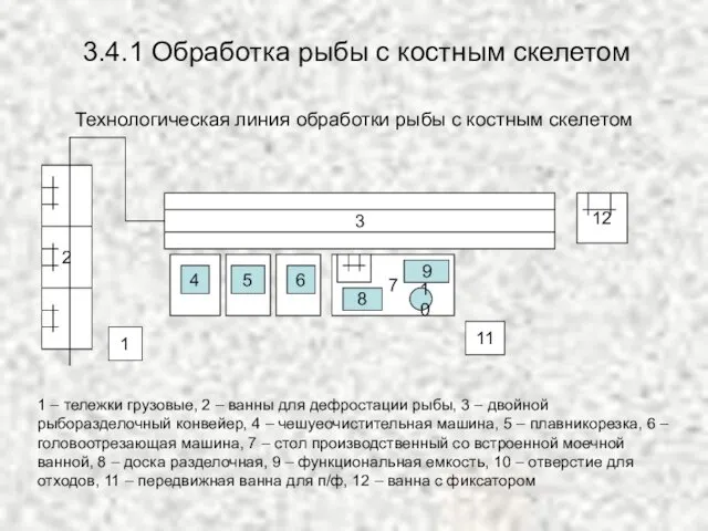 3.4.1 Обработка рыбы с костным скелетом Технологическая линия обработки рыбы