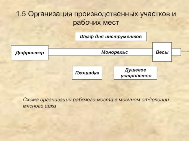 1.5 Организация производственных участков и рабочих мест Дефростер Монорельс Весы