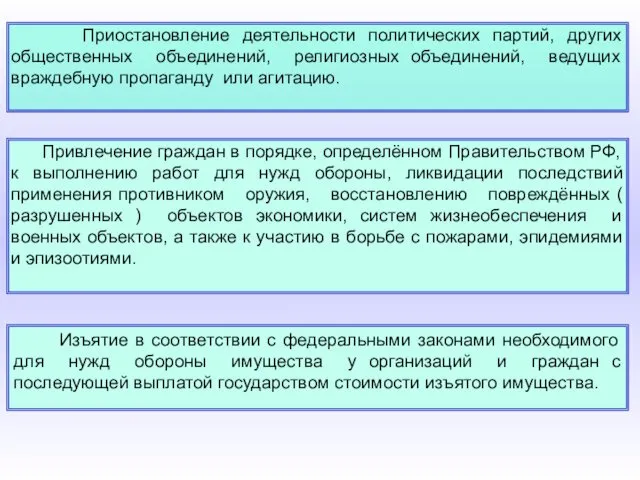 Приостановление деятельности политических партий, других общественных объединений, религиозных объединений, ведущих