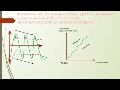 Ф.Гальтон на психологическом уровне развивает идею создания «СУПЕР ЧЕЛОВЕКА». ЭТА