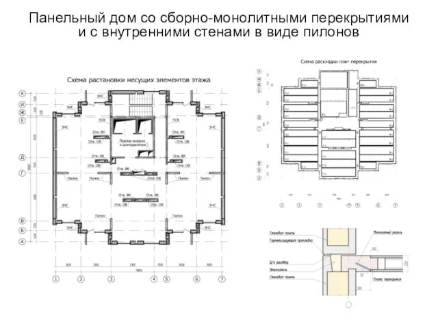 Панельный дом со сборно-монолитными перекрытиями и с внутренними стенами в виде пилонов