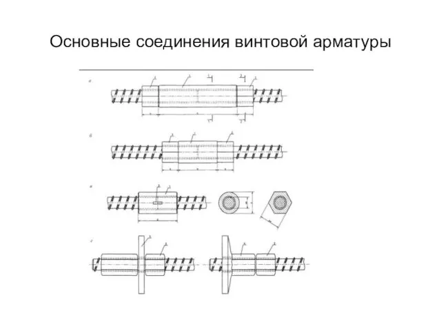 Основные соединения винтовой арматуры