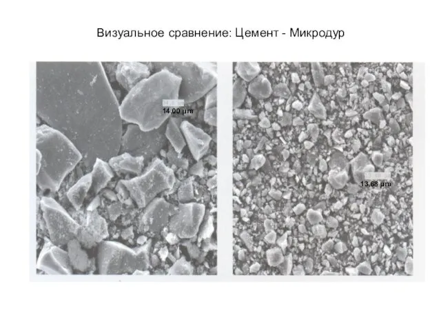 Визуальное сравнение: Цемент - Микродур 13,68 µm 14,00 µm