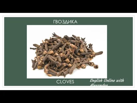 ГВОЗДИКА CLOVES English Online with Alexandra