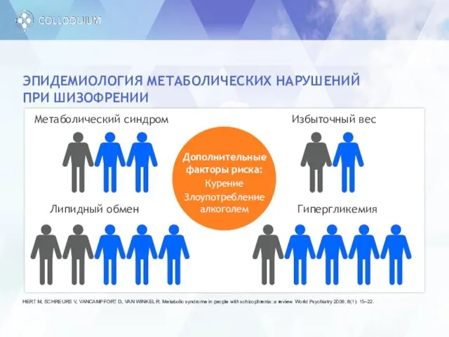 ЭПИДЕМИОЛОГИЯ МЕТАБОЛИЧЕСКИХ НАРУШЕНИЙ ПРИ ШИЗОФРЕНИИ HERT M, SCHREURS V, VANCAMPFORT