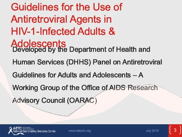 Guidelines for the Use of Antiretroviral Agents in HIV-1-Infected Adults