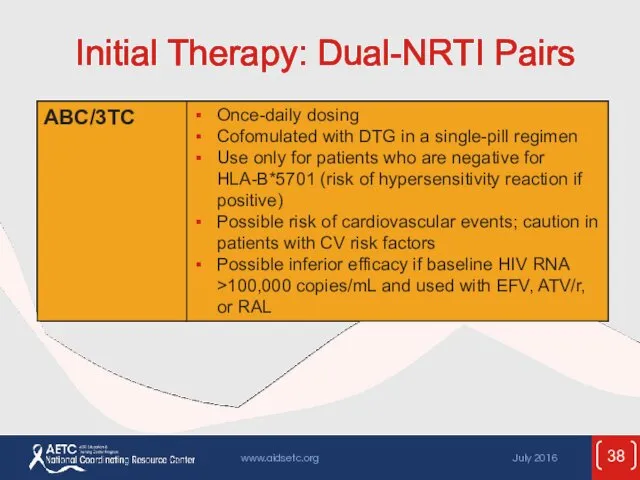 Initial Therapy: Dual-NRTI Pairs