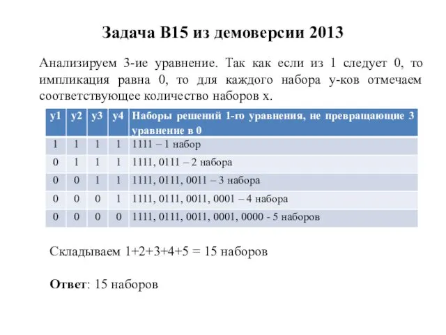 Задача B15 из демоверсии 2013 Анализируем 3-ие уравнение. Так как если из 1