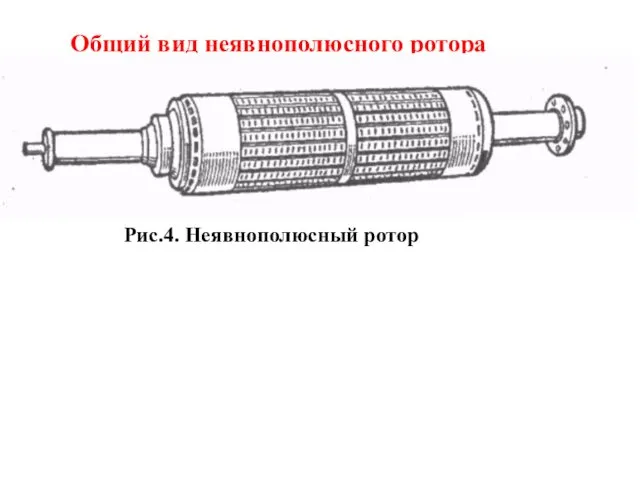 Общий вид неявнополюсного ротора Рис.4. Неявнополюсный ротор