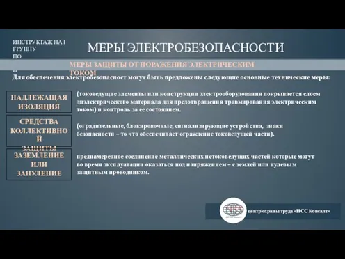 центр охраны труда «НСС Консалт» ИНСТРУКТАЖ НА I ГРУППУ ПО