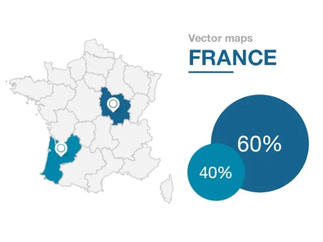 Vector maps FRANCE 60% 40%