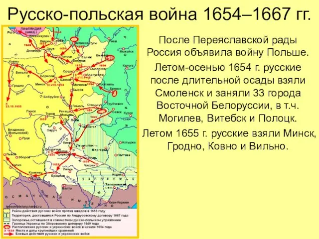 Русско-польская война 1654–1667 гг. После Переяславской рады Россия объявила войну