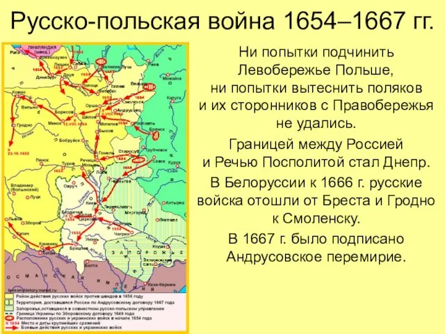 Русско-польская война 1654–1667 гг. Ни попытки подчинить Левобережье Польше, ни