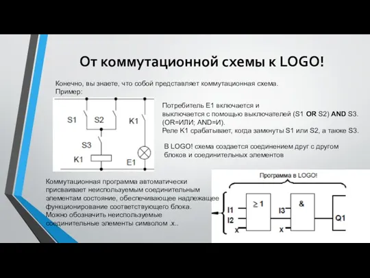 От коммутационной схемы к LOGO! Конечно, вы знаете, что собой