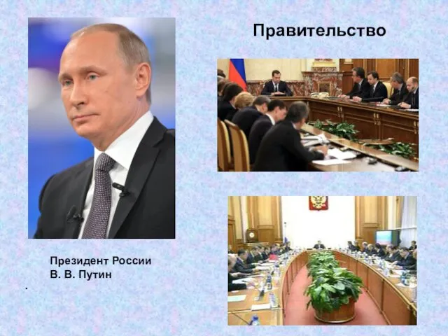 . Правительство Президент России В. В. Путин