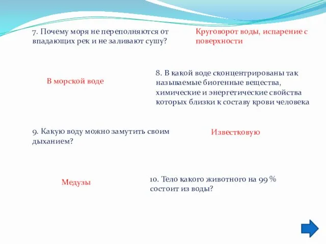 8. В какой воде сконцентрированы так называемые биогенные вещества, химические