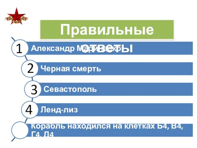 1 2 3 4 Правильные ответы