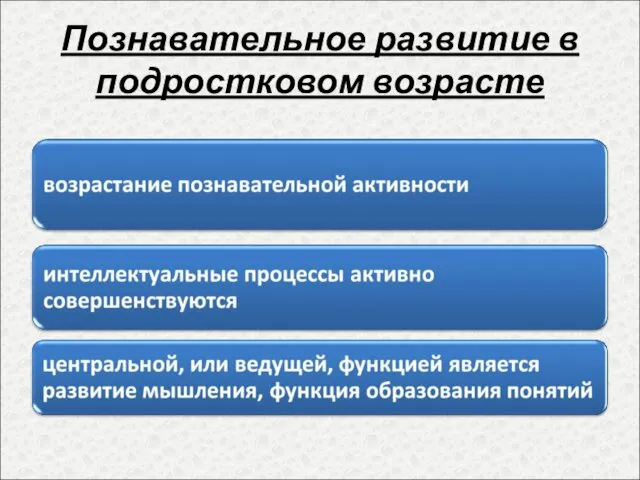 Познавательное развитие в подростковом возрасте