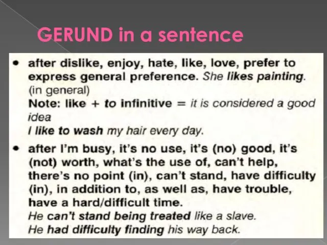 GERUND in a sentence