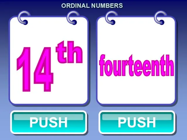 ORDINAL NUMBERS fourteenth