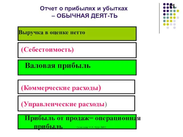 Отчет о прибылях и убытках – ОБЫЧНАЯ ДЕЯТ-ТЬ PL Выручка