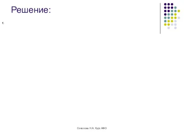 Решение: 1. Соколова Н.А. Курс АФО