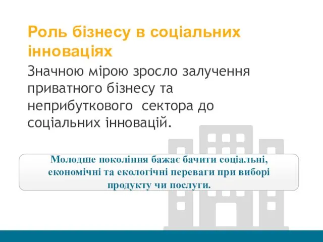 Роль бізнесу в соціальних інноваціях Значною мірою зросло залучення приватного