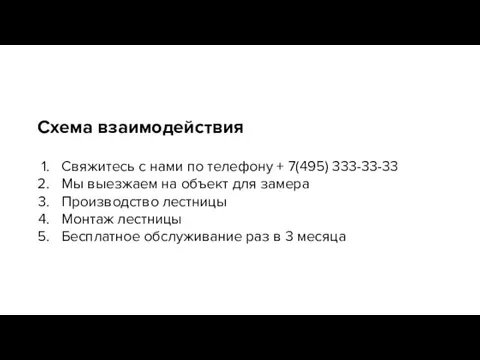 Схема взаимодействия Свяжитесь с нами по телефону + 7(495) 333-33-33