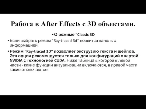 Работа в After Effects c 3D объектами. О режиме "Classic 3D Если выбрать