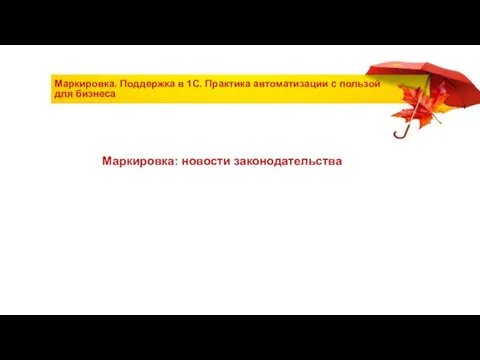 Маркировка. Поддержка в 1С. Практика автоматизации с пользой для бизнеса Маркировка: новости законодательства