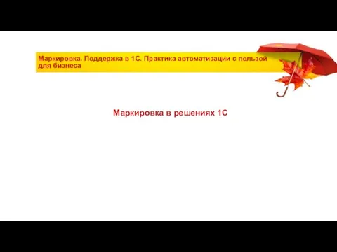 Маркировка. Поддержка в 1С. Практика автоматизации с пользой для бизнеса Маркировка в решениях 1С