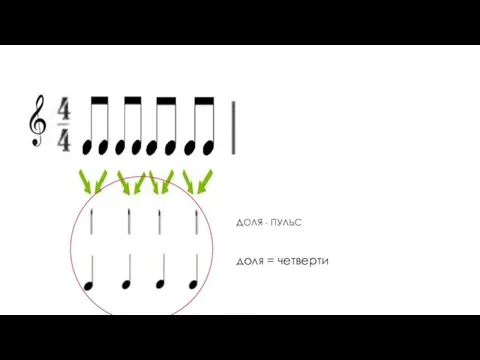 ДОЛЯ - ПУЛЬС доля = четверти