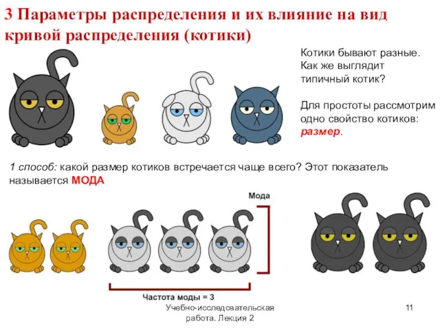 Учебно-исследовательская работа. Лекция 2 3 Параметры распределения и их влияние