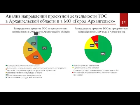 Анализ направлений проектной деятельности ТОС в Архангельской области и в