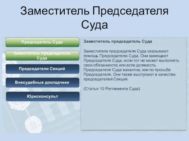 Заместитель Председателя Суда