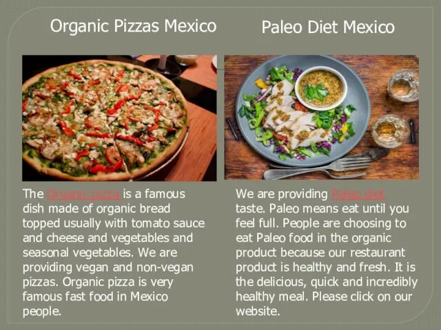 Organic Pizzas Mexico Paleo Diet Mexico We are providing Paleo