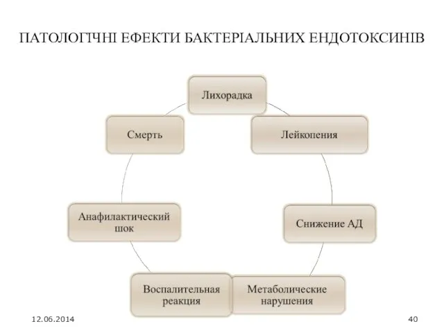 ПАТОЛОГІЧНІ ЕФЕКТИ БАКТЕРІАЛЬНИХ ЕНДОТОКСИНІВ 12.06.2014