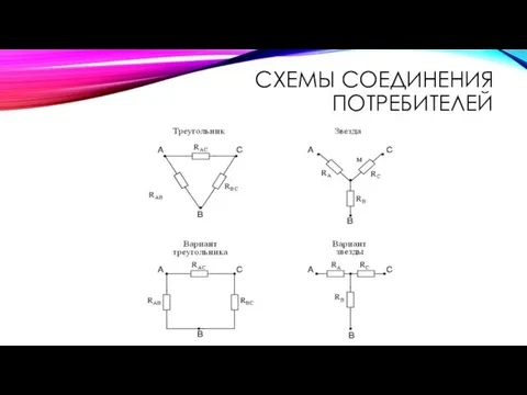 СХЕМЫ СОЕДИНЕНИЯ ПОТРЕБИТЕЛЕЙ