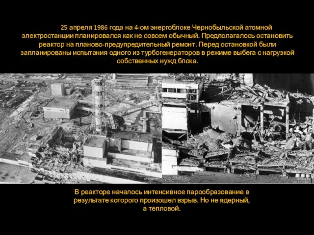 День 25 апреля 1986 года на 4-ом энергоблоке Чернобыльской атомной