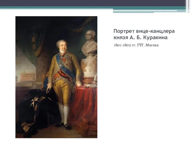 Портрет вице-канцлера князя А. Б. Куракина 1801-1802 гг. ГТГ. Москва