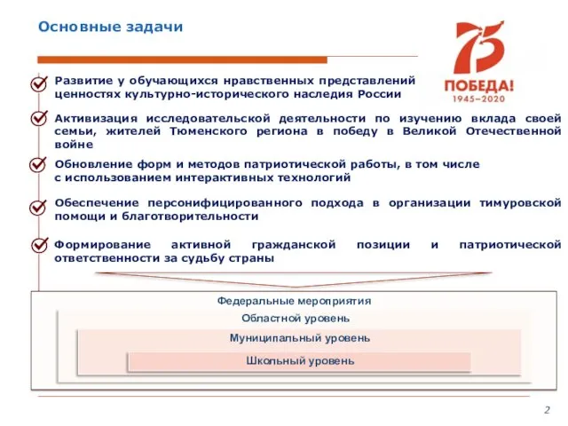 Основные задачи Развитие у обучающихся нравственных представлений о ценностях культурно-исторического