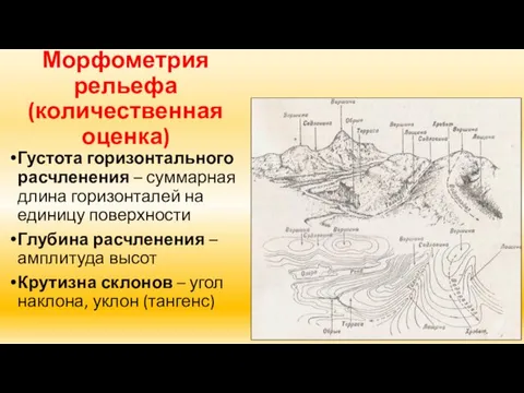 Морфометрия рельефа (количественная оценка) Густота горизонтального расчленения – суммарная длина